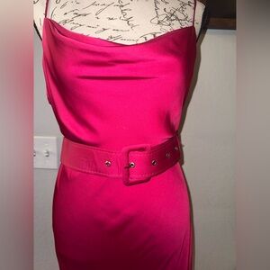 Vibrant Pink Dress with Belt